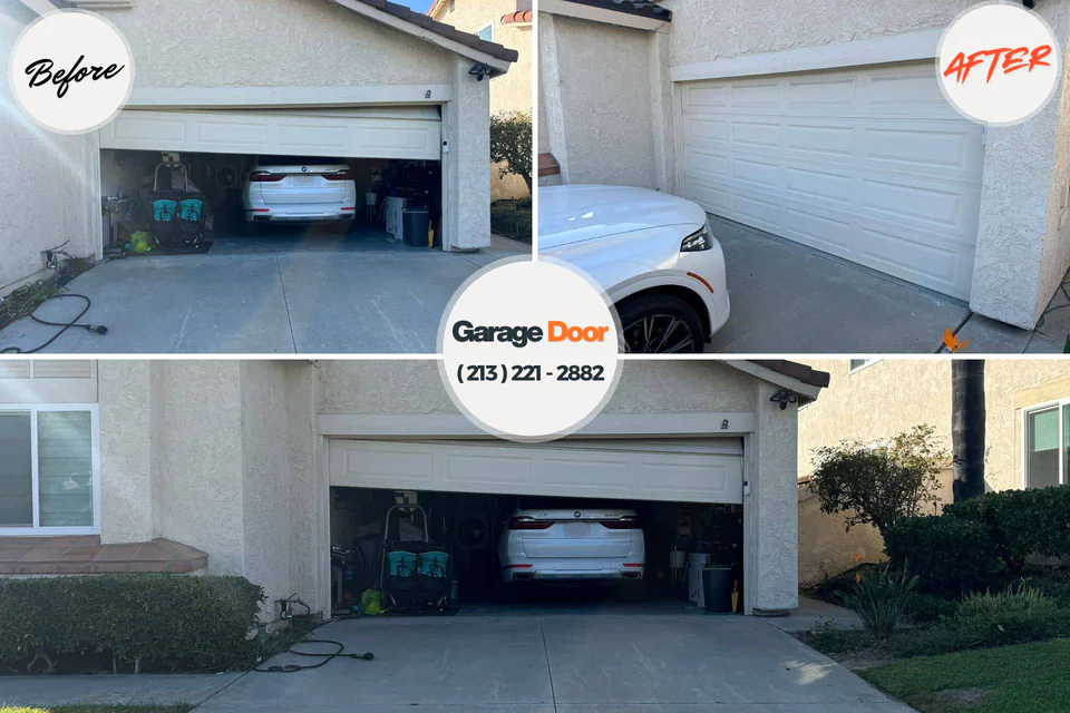 Before and after: garage door repair Hart, MI
